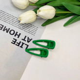 گیره مو انبری جفتی مدل مات تناژ رنگ سبز 5.5 سانت