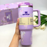 تراول ماگ طرح گلدار بنفش یاسی ۱/۱۸ لیتر برنداستنلی STANLEY