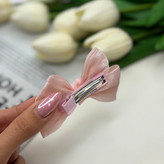 گیره مو انبری طرح پاپیون پینترستی رنگ صورتی تکی