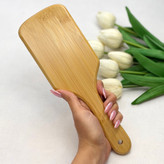 برس اکستنشن و گره باز کن ضد آب مو چوبی طرح مستطیلی