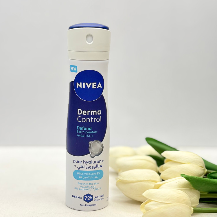 اسپری دئودرانت بدن رایحه DERMA CONTROLمدل Defend ماندگاری ۷۲ساعت بدون الکل ۱۵۰ میل