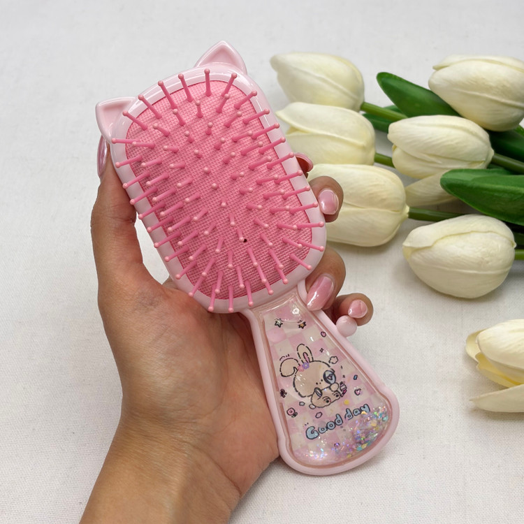 برس مو فانتزی بچگانه طرح پیشی گربه دسته سیلیکونی آکواریومی