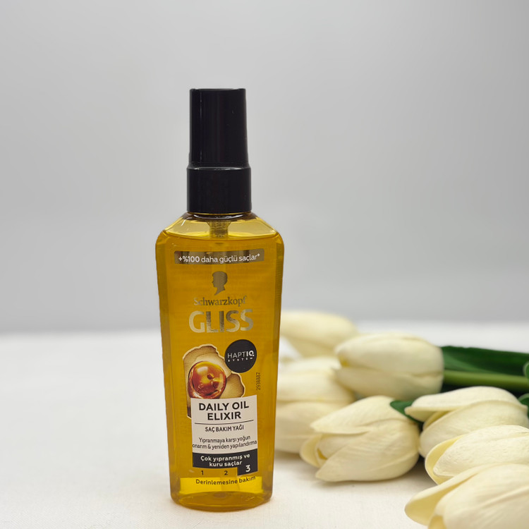 روغن مو مدل Daily Oil حاوی روغن آرگان و ویتامین E مناسب انواع مو و حجم 75 میل، درخشانکننده و ترمیمکننده موهای خشک و آسیبدیده